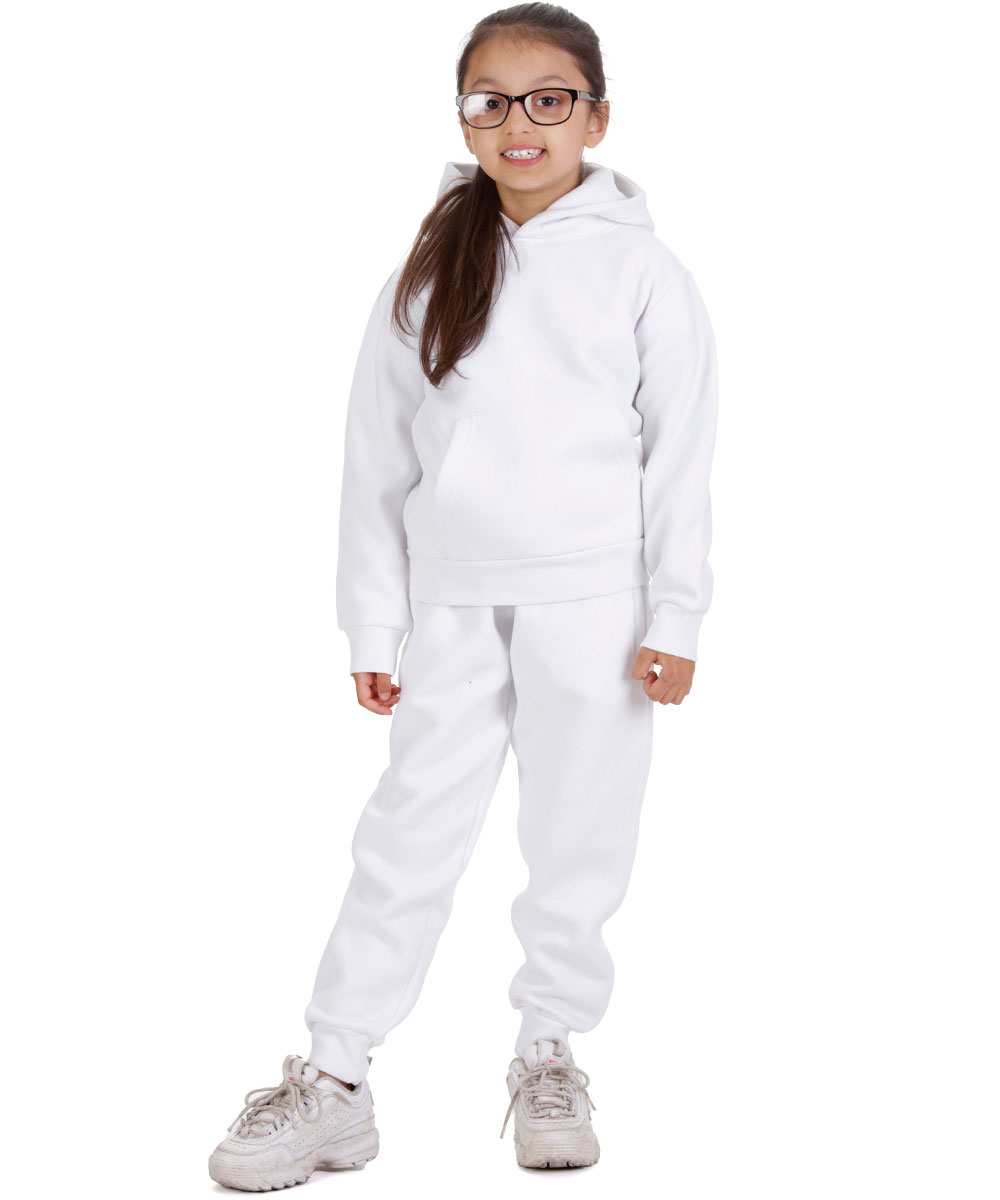 New Kids Tracksuit Fleece Overhead Hoodie Jogging Bottoms Drawstring Cuffed Warm - Picture 25 of 56
