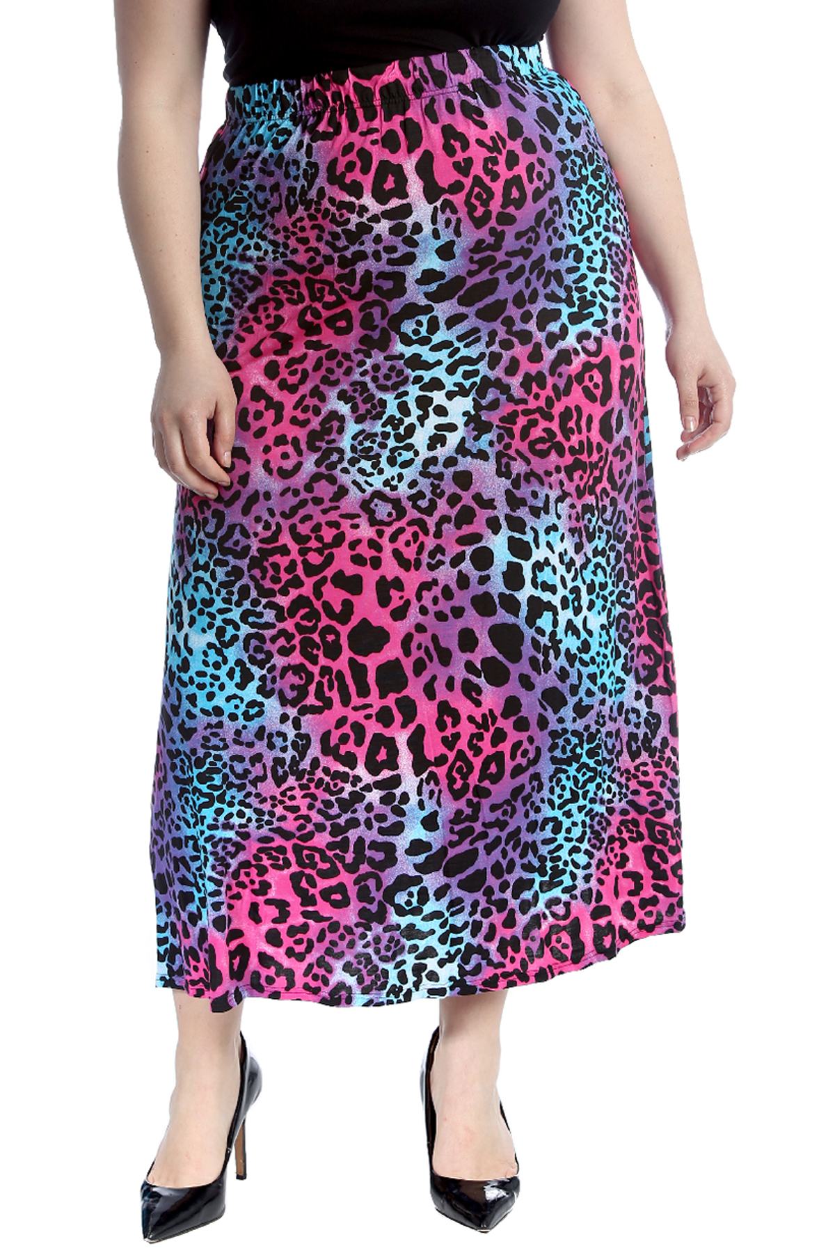 mid length leopard skirts ladies