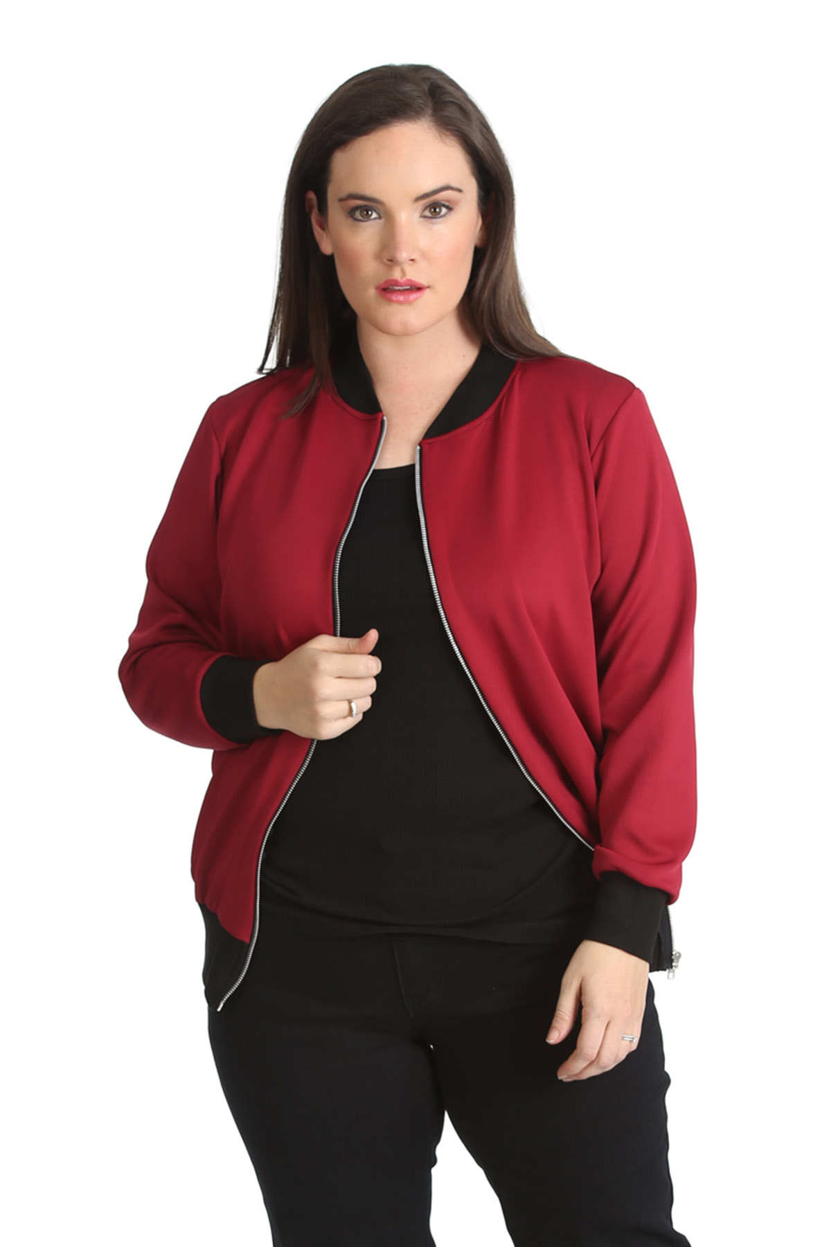 plus size bomber coat
