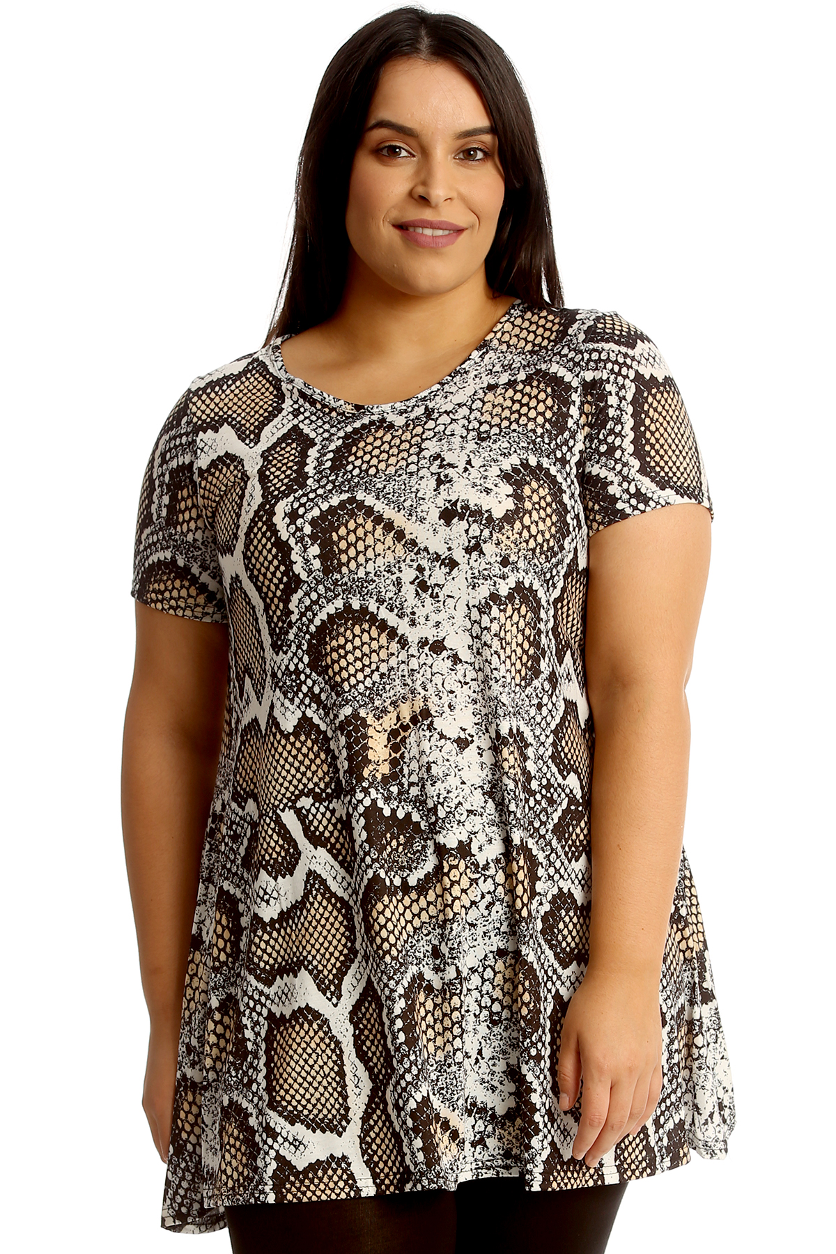 plus size snake print top