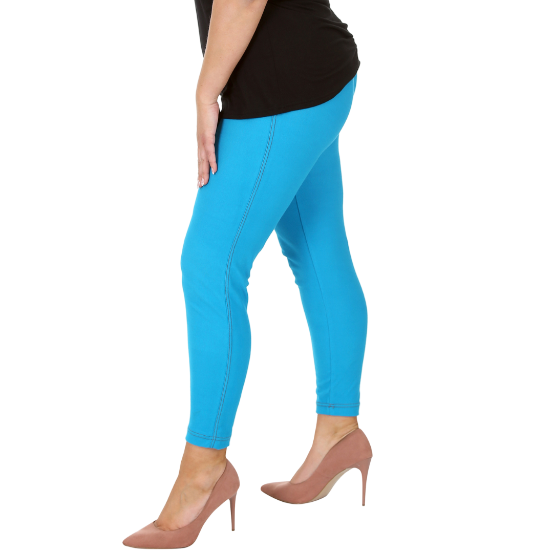 Nouvelle Women Plus Size Full Length Soft Stretchable Leggings Elasticated Waist - Picture 40 of 47