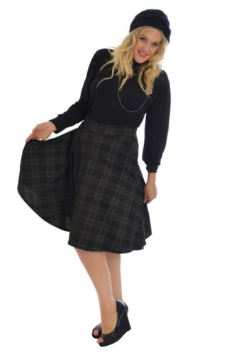 Ladies Tartan Skater Skirt Scottish Check Midi Skirt Nouvelle Womens ...