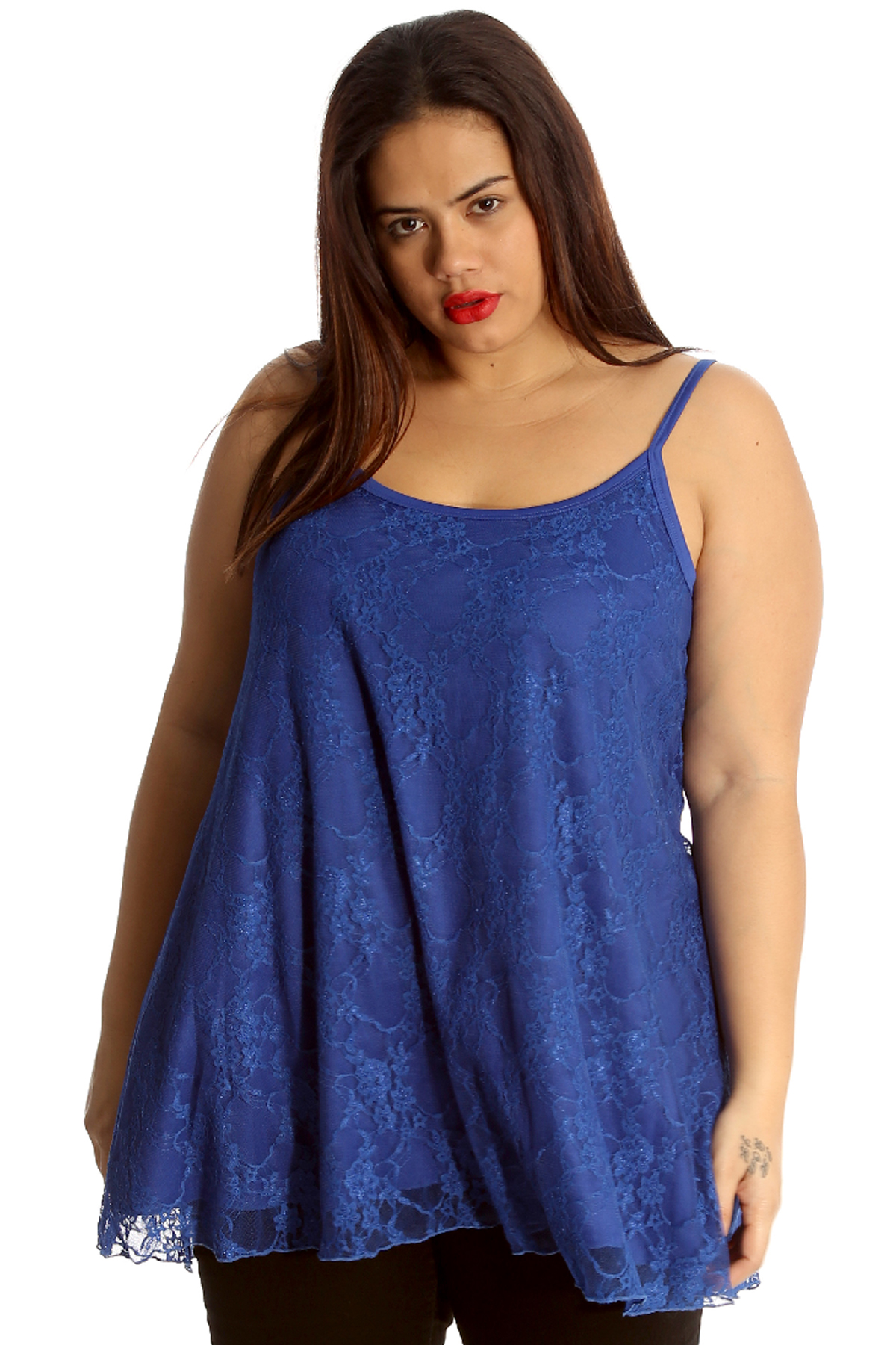 buy plus size floral tank top with lace