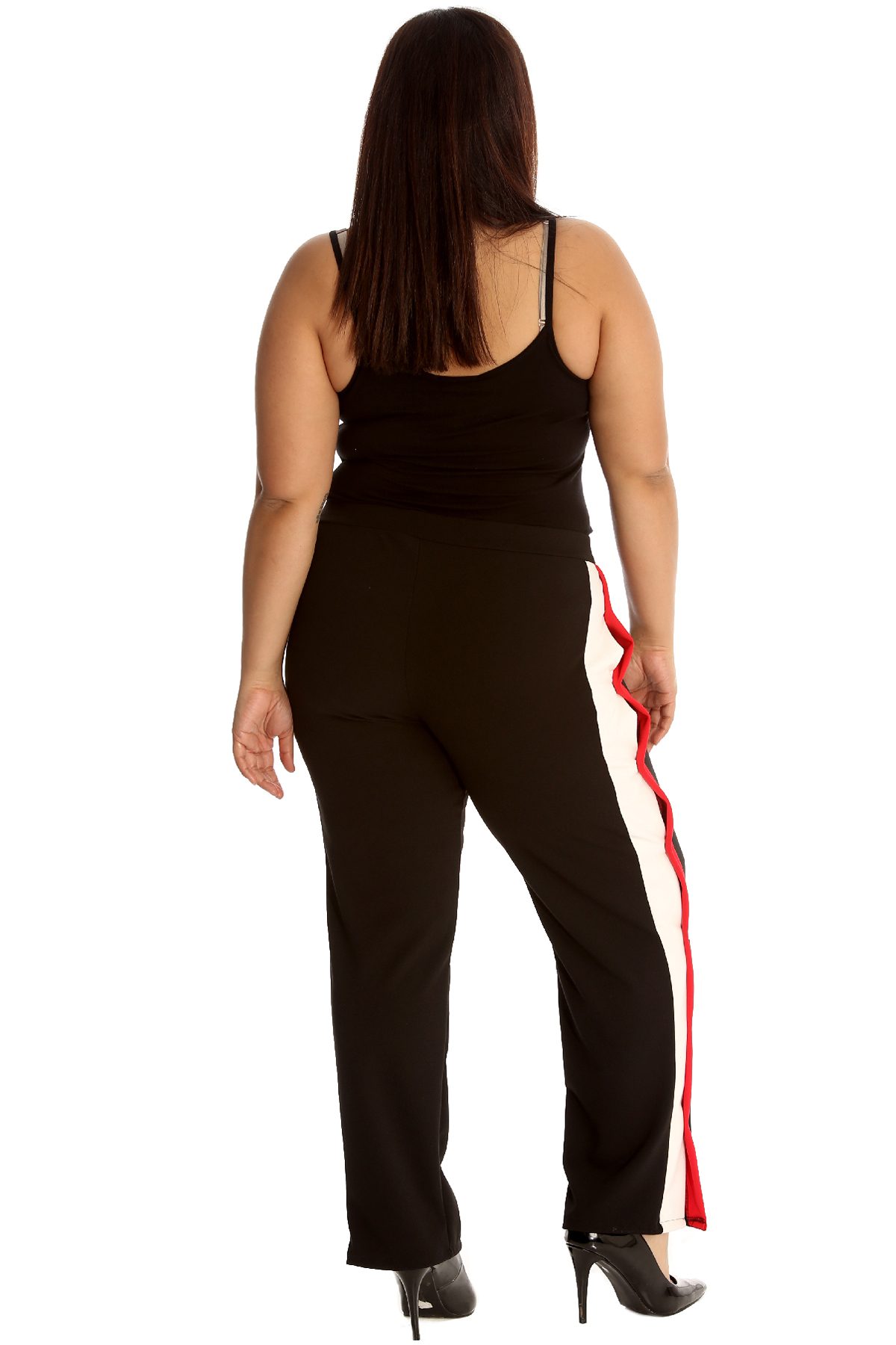 plus size side stripe trousers