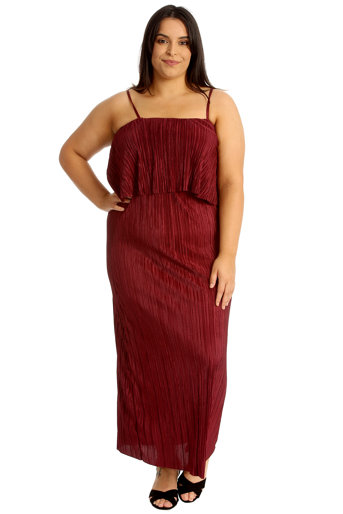 crinkle maxi dress plus size