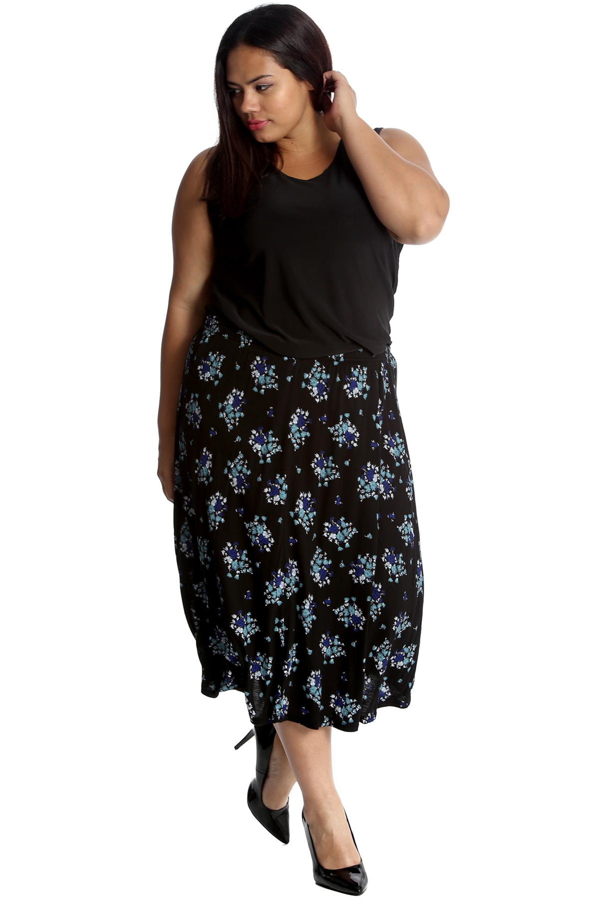 New Ladies Skirt Plus Size Womens Maxi Style Elasticated A-Line Long Nouvelle