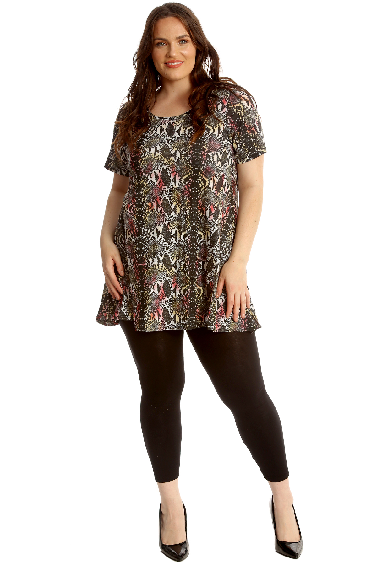 plus size snake print top