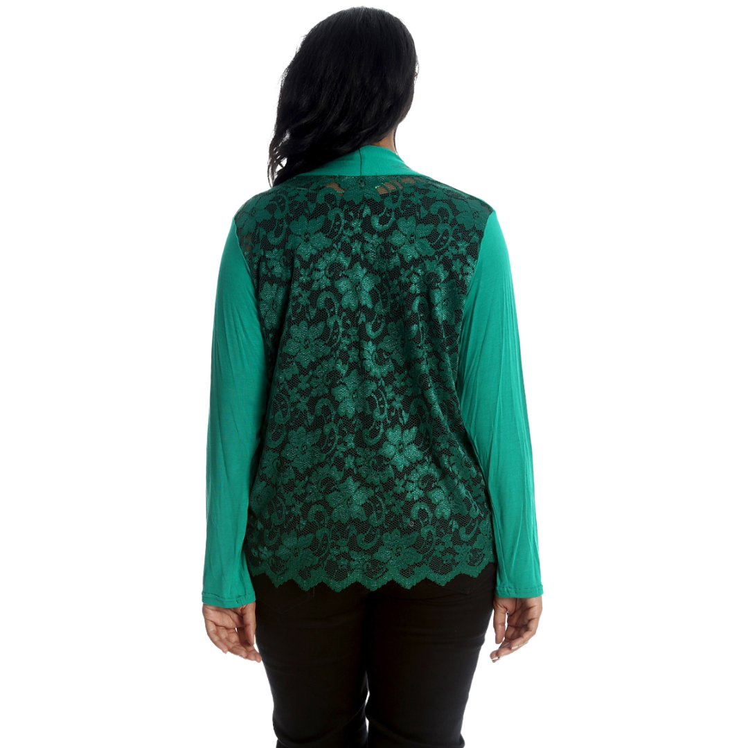 Nouvelle Women Plus Size Ladies Shrug Scallop Lace Back Cardigan Hip Length - Picture 30 of 34