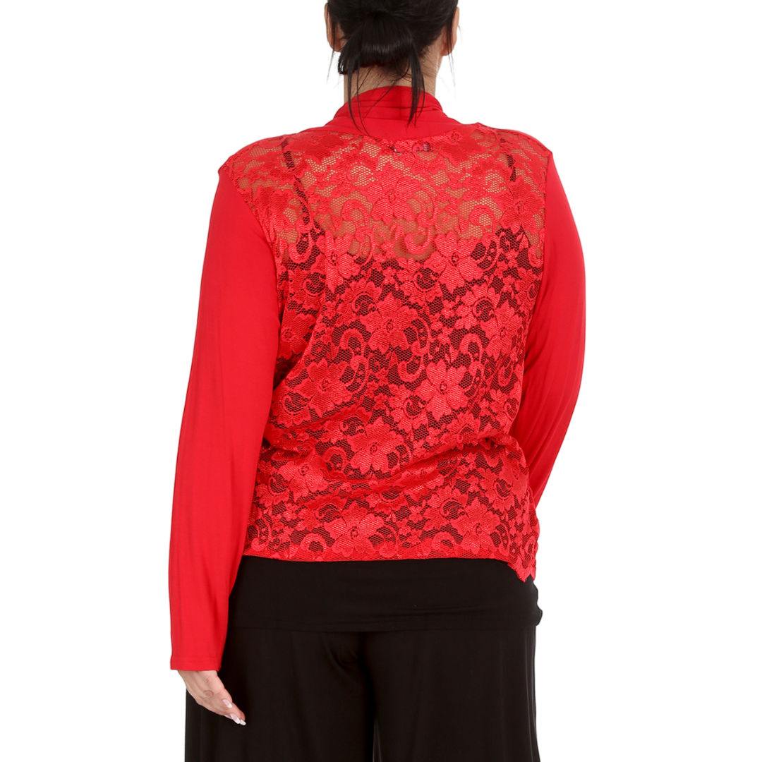Nouvelle Women Plus Size Ladies Shrug Scallop Lace Back Cardigan Hip Length - Picture 12 of 34