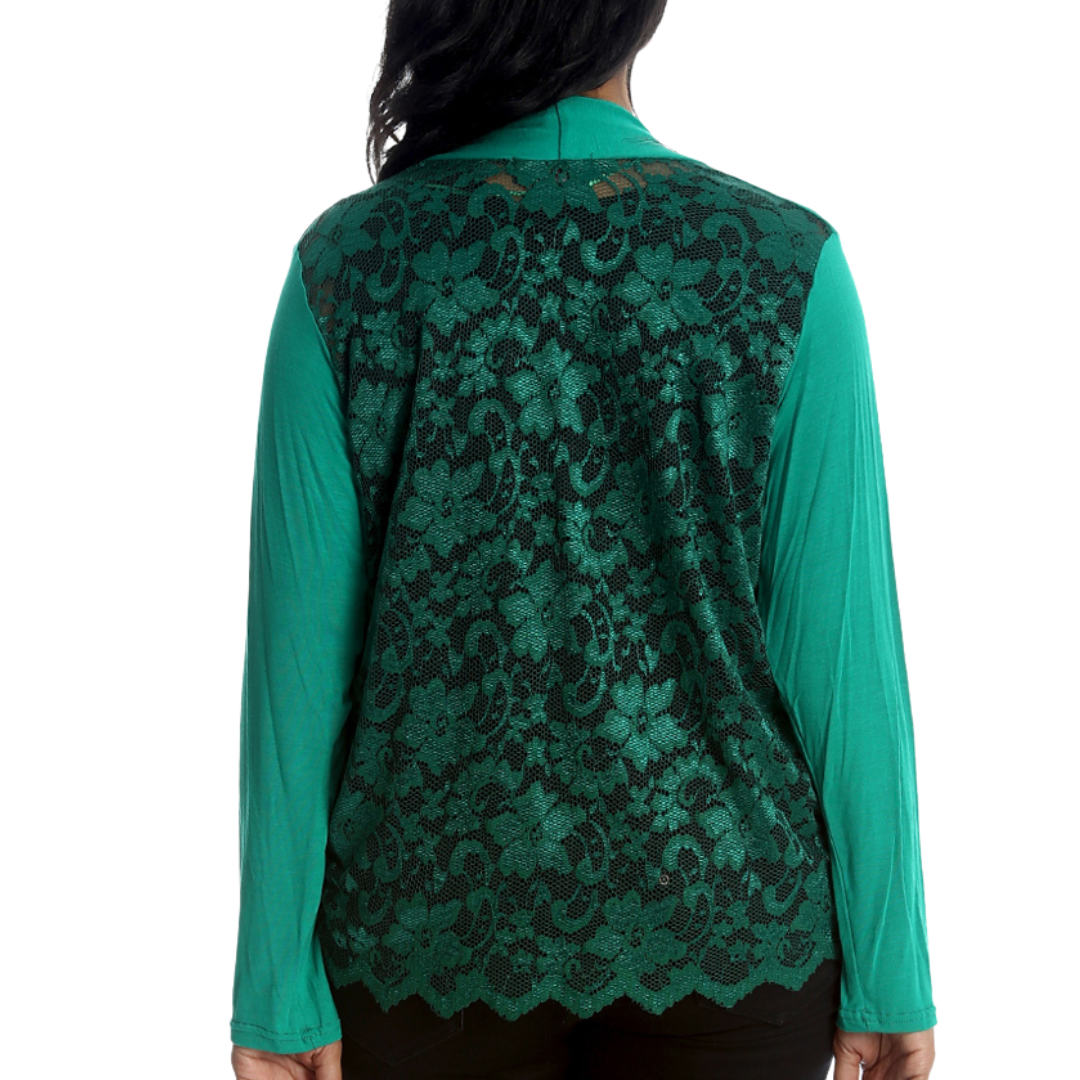 Nouvelle Women Plus Size Ladies Shrug Scallop Lace Back Cardigan Hip Length - Picture 29 of 34