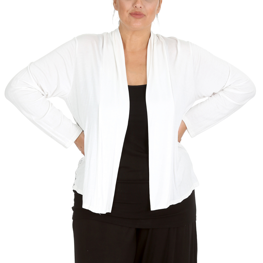 Nouvelle Women Plus Size Ladies Shrug Scallop Lace Back Cardigan Hip Length - Picture 19 of 34