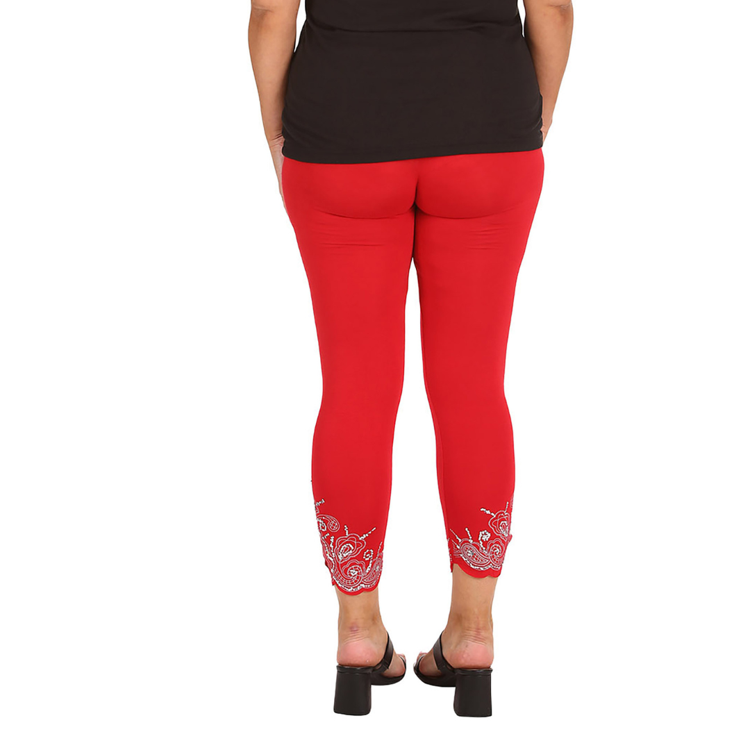 New Womens Plus Size Leggings Laser Cut Sequin Full Length Elastic Waist Cutout - Picture 17 of 31