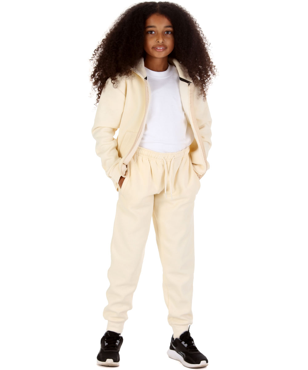 New Kids Tracksuit Fleece Zip up Hoodie Jogging Bottoms Drawstring Cuffed Warm - Picture 32 of 51