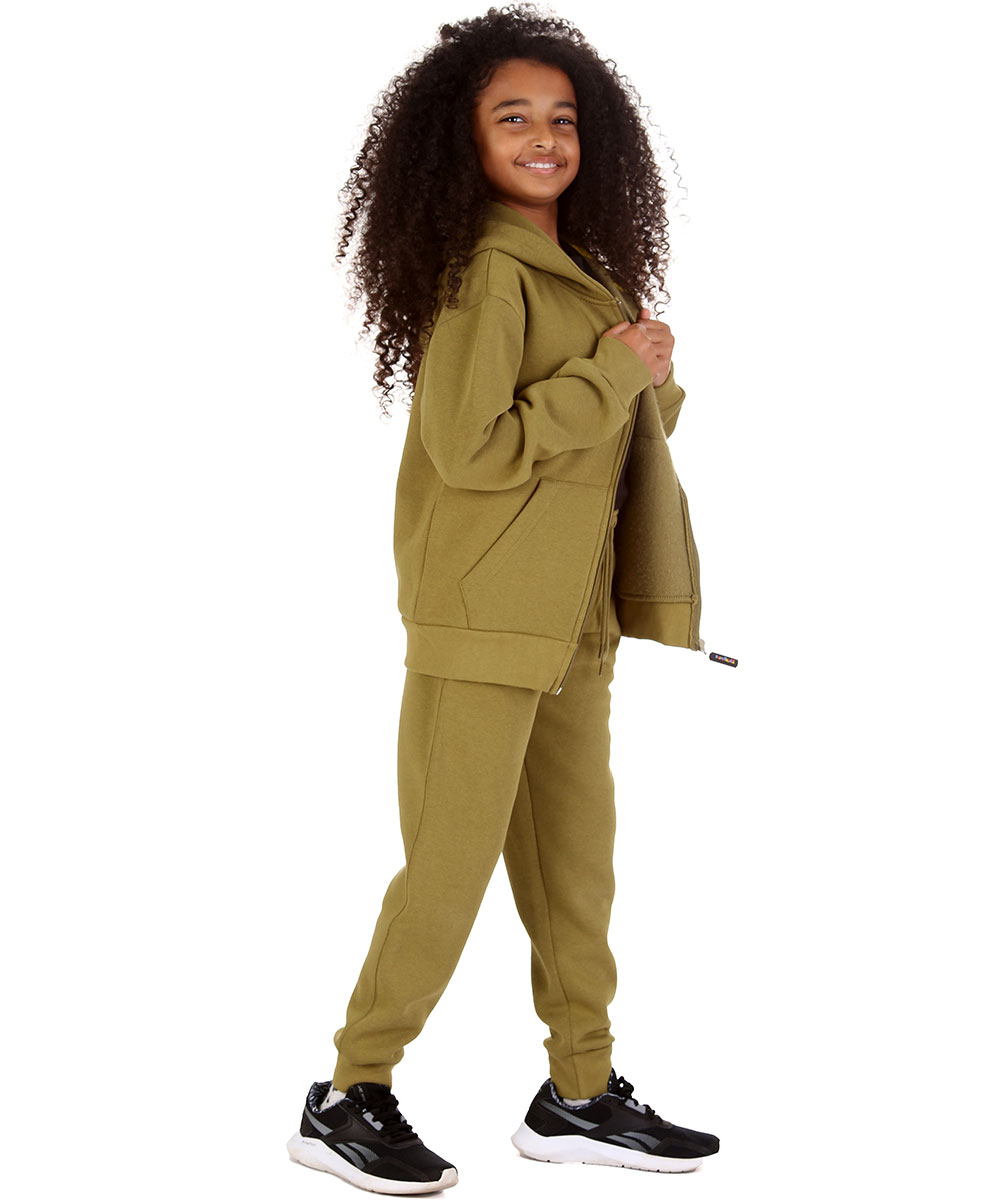 New Kids Tracksuit Fleece Zip up Hoodie Jogging Bottoms Drawstring Cuffed Warm - Picture 48 of 51