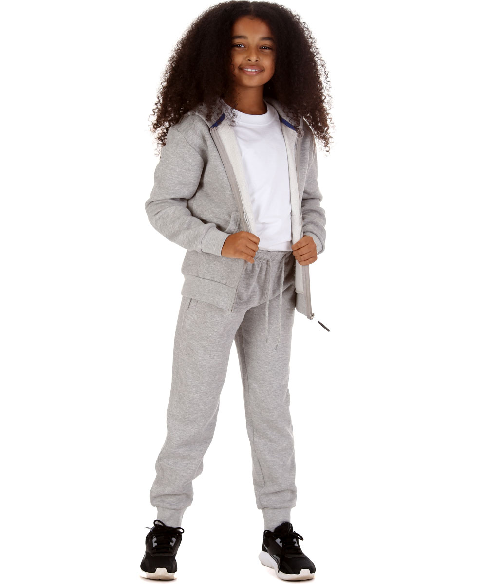 New Kids Tracksuit Fleece Zip up Hoodie Jogging Bottoms Drawstring Cuffed Warm - Picture 45 of 51