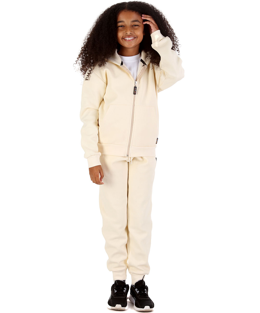 New Kids Tracksuit Fleece Zip up Hoodie Jogging Bottoms Drawstring Cuffed Warm - Picture 31 of 51