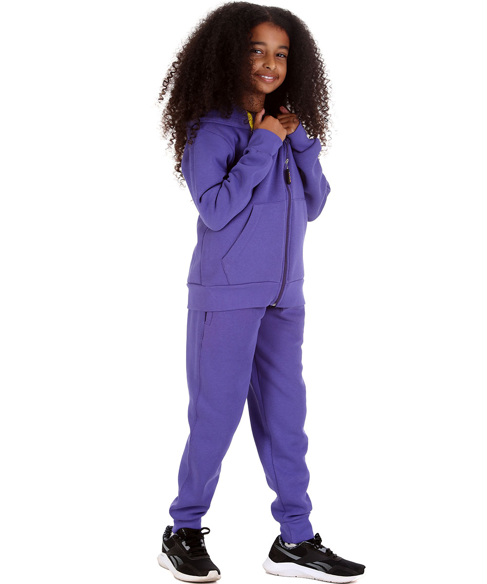 New Kids Tracksuit Fleece Zip up Hoodie Jogging Bottoms Drawstring Cuffed Warm - Picture 19 of 51