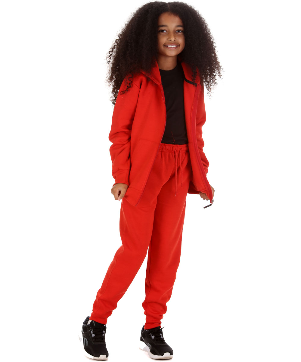 New Kids Tracksuit Fleece Zip up Hoodie Jogging Bottoms Drawstring Cuffed Warm - Picture 23 of 51