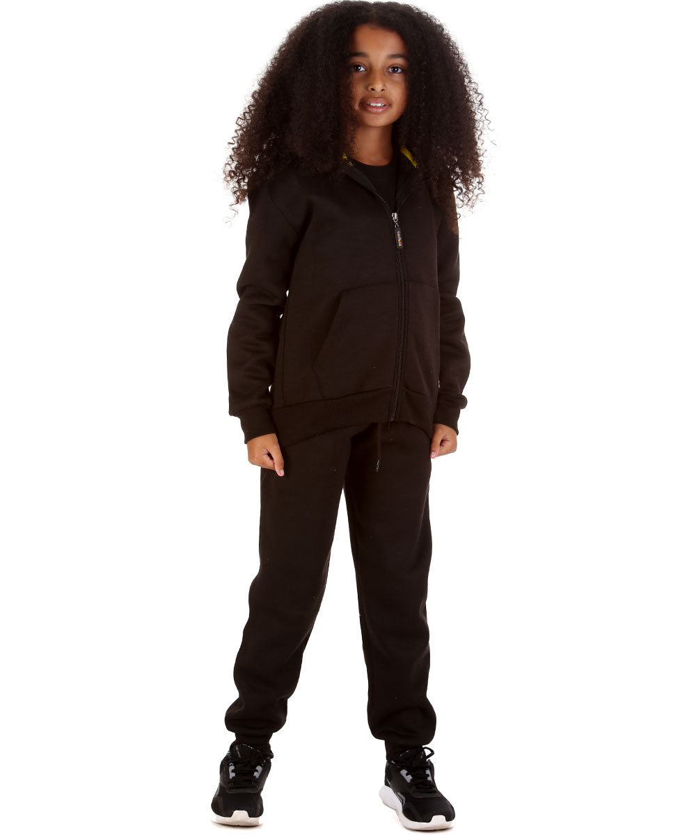 New Kids Tracksuit Fleece Zip up Hoodie Jogging Bottoms Drawstring Cuffed Warm - Picture 9 of 51