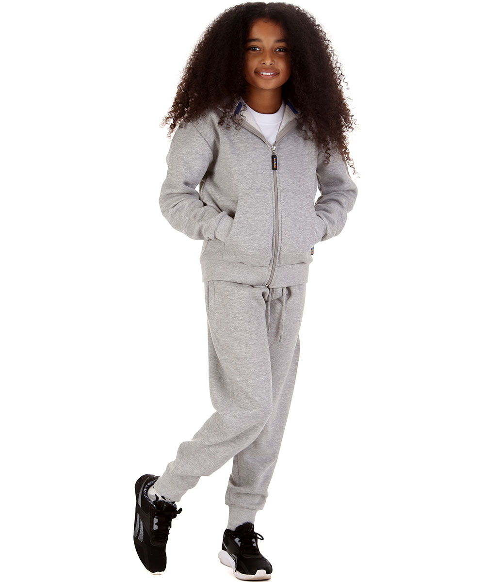 New Kids Tracksuit Fleece Zip up Hoodie Jogging Bottoms Drawstring Cuffed Warm - Picture 43 of 51