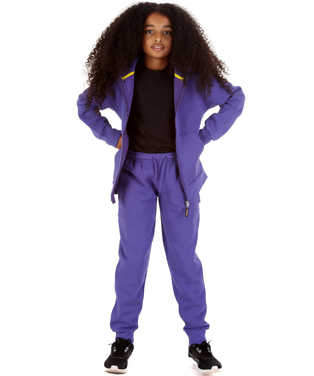 New Kids Tracksuit Fleece Zip up Hoodie Jogging Bottoms Drawstring Cuffed Warm - Picture 18 of 51