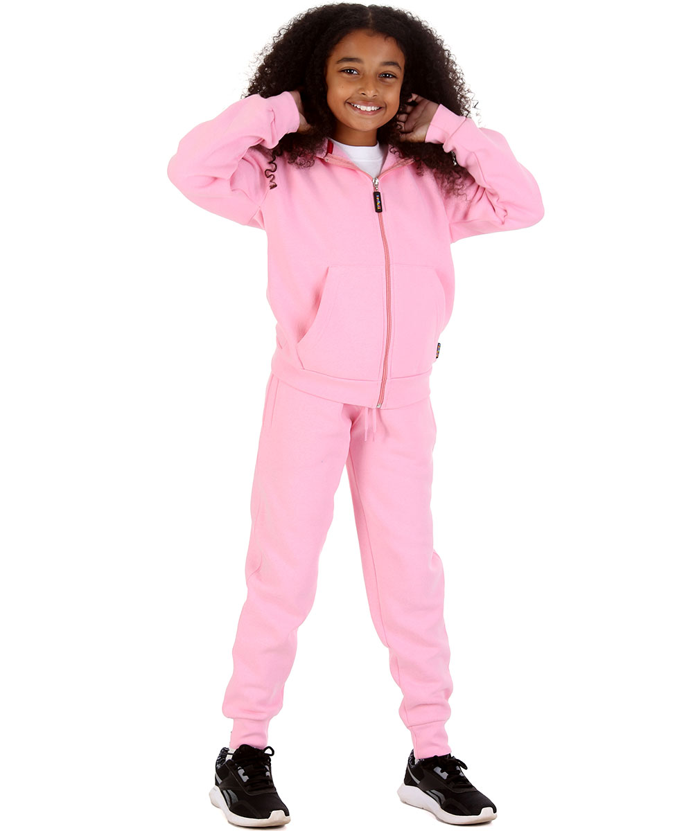New Kids Tracksuit Fleece Zip up Hoodie Jogging Bottoms Drawstring Cuffed Warm - Picture 34 of 51