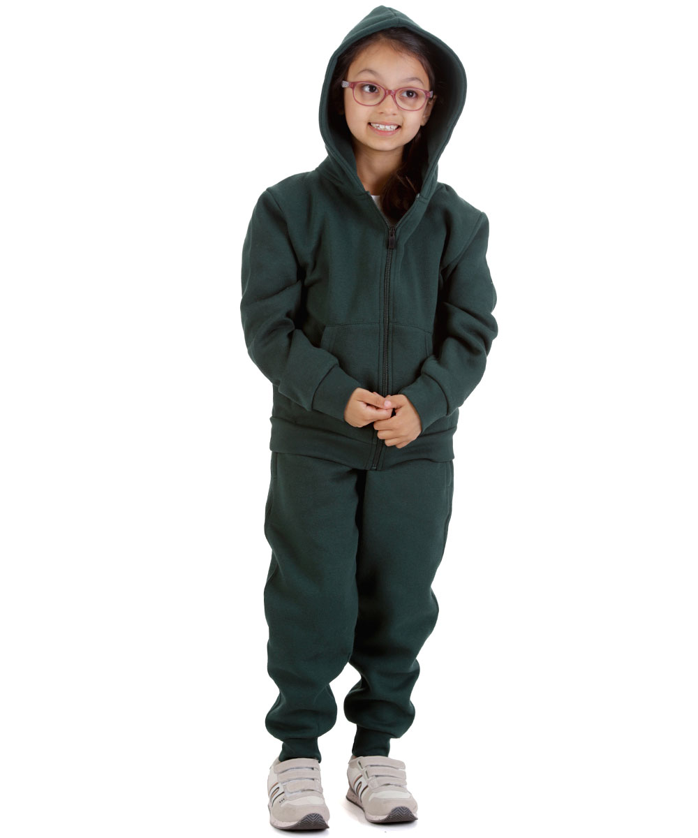 New Kids Tracksuit Fleece Zip up Hoodie Jogging Bottoms Drawstring Cuffed Warm - Picture 15 of 51