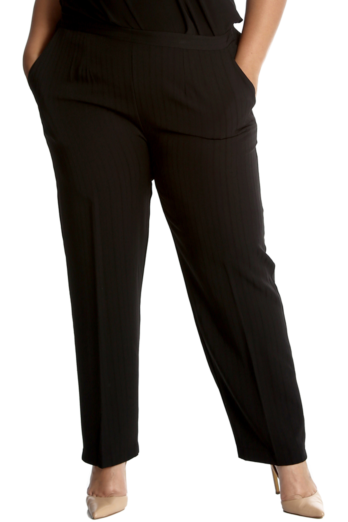 New Womens Plus Size Trousers Ladies Pants Self Stripe Pockets Formal Sale Long | eBay