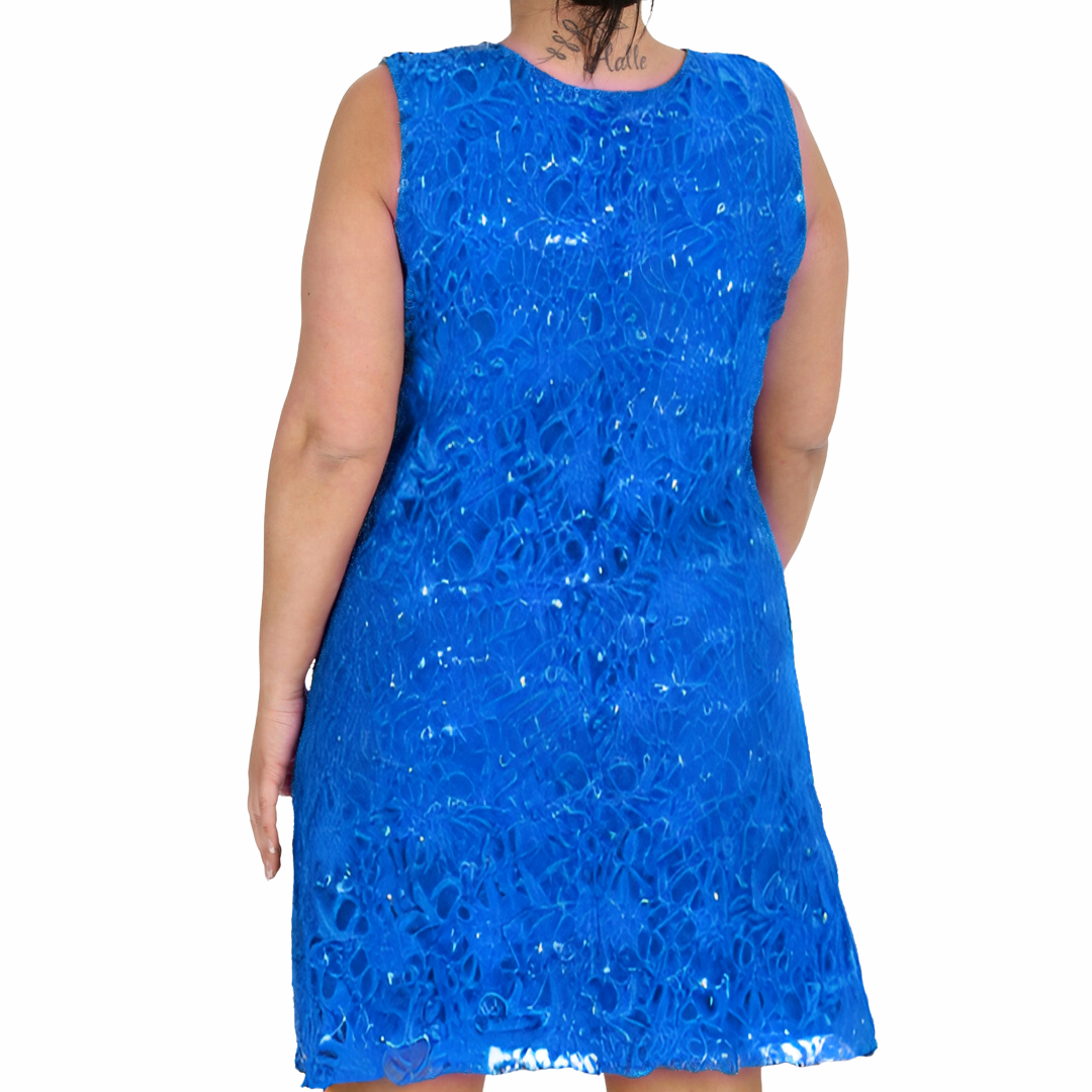 Nouvelle Plus Size Women Stylish Flapper Lace Style Dress with Sequin Detailing - Picture 16 of 33