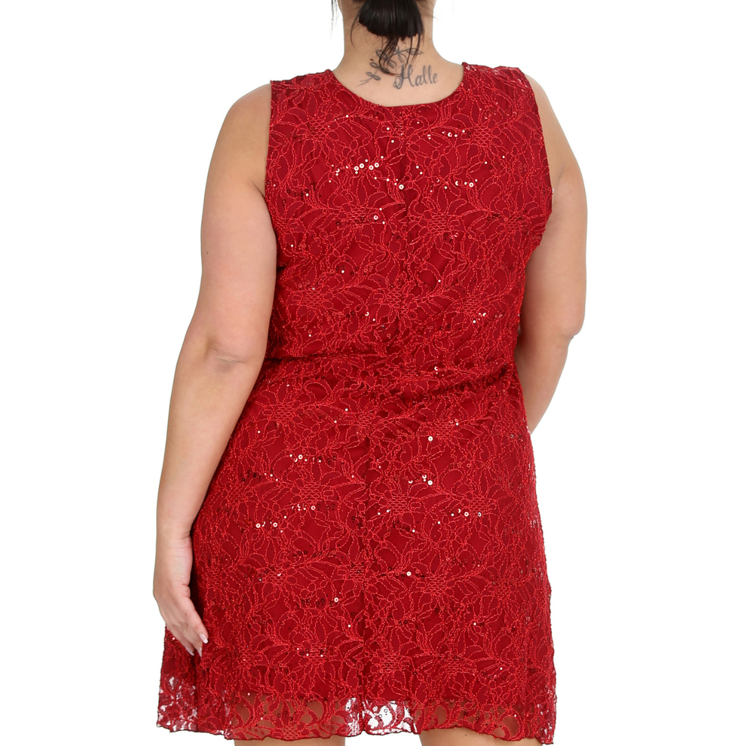 Nouvelle Plus Size Women Stylish Flapper Lace Style Dress with Sequin Detailing - Picture 22 of 33