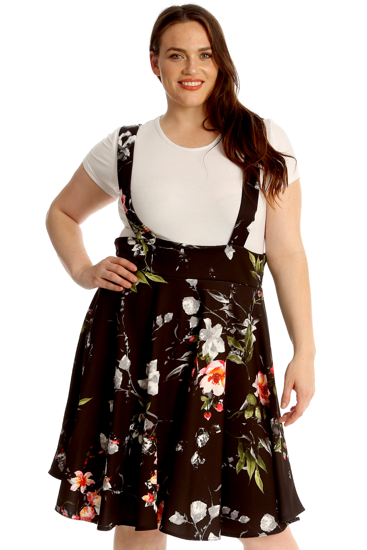 Floral Dungaree Dress Hot Sale, UP TO ...