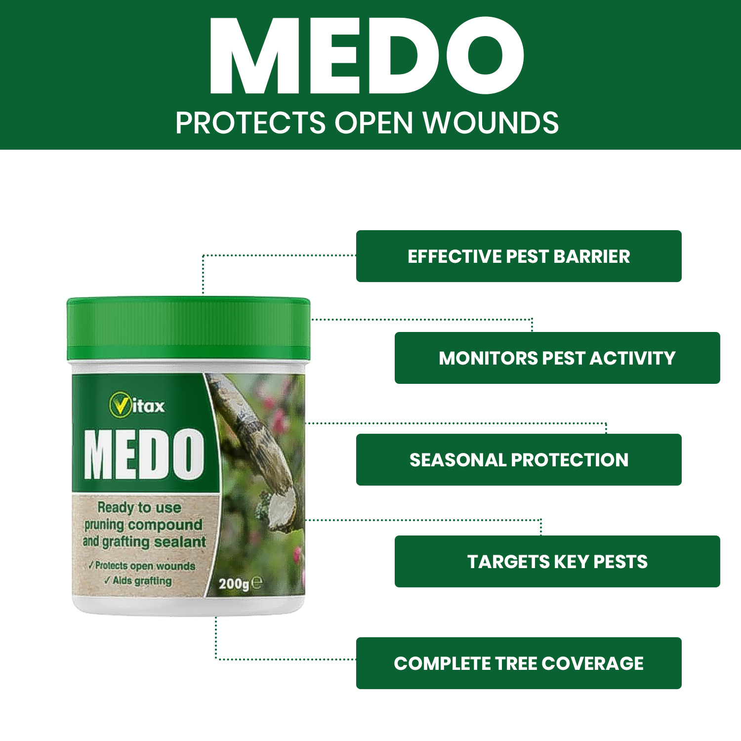 Vitax Medo Tree Wound Sealant Protects Pruning Cuts & Grafts Waterproof 200g Image 3