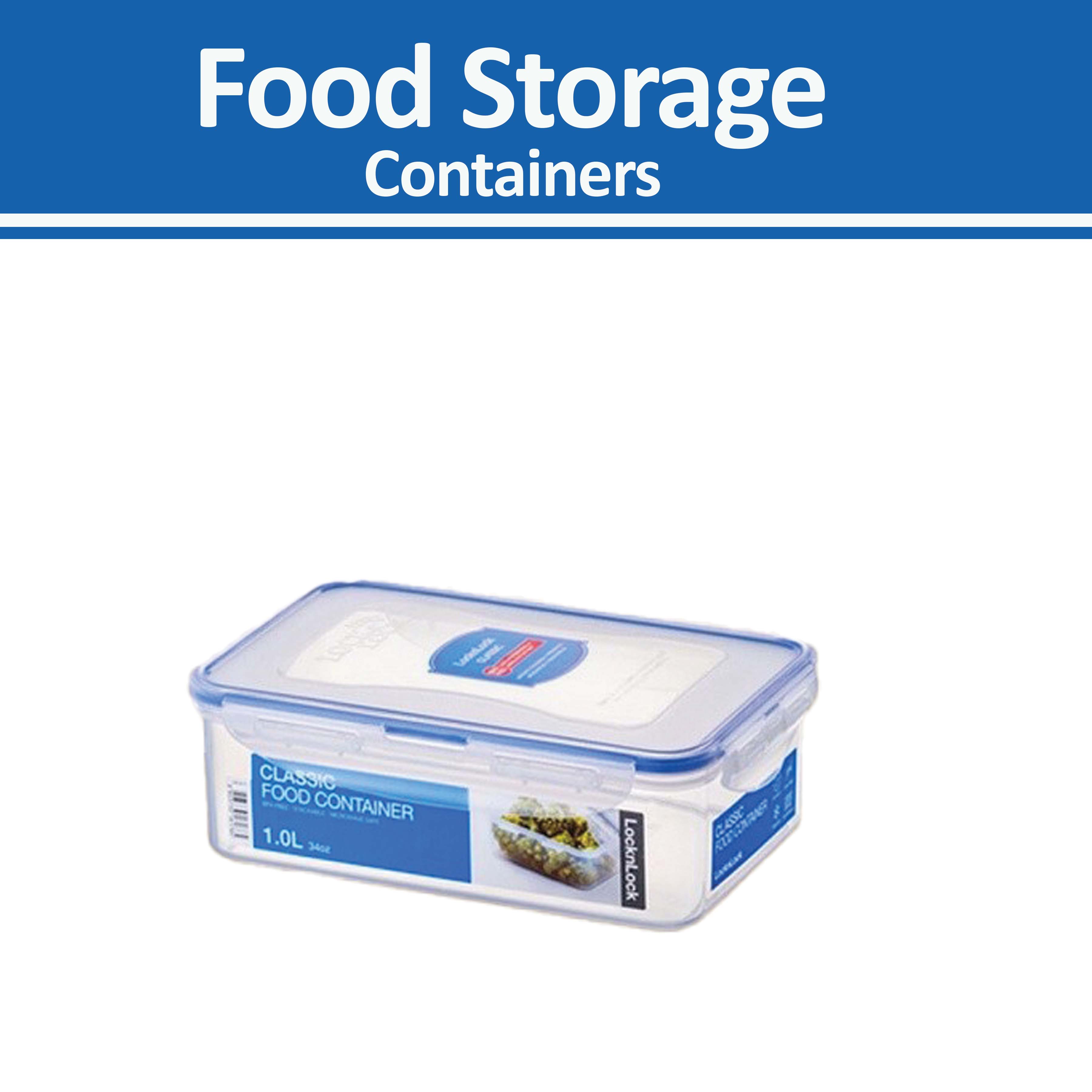 LocknLock Airtight Classic Rectangular Food Storage Container 1L BPA Free 3 Pack Image 2