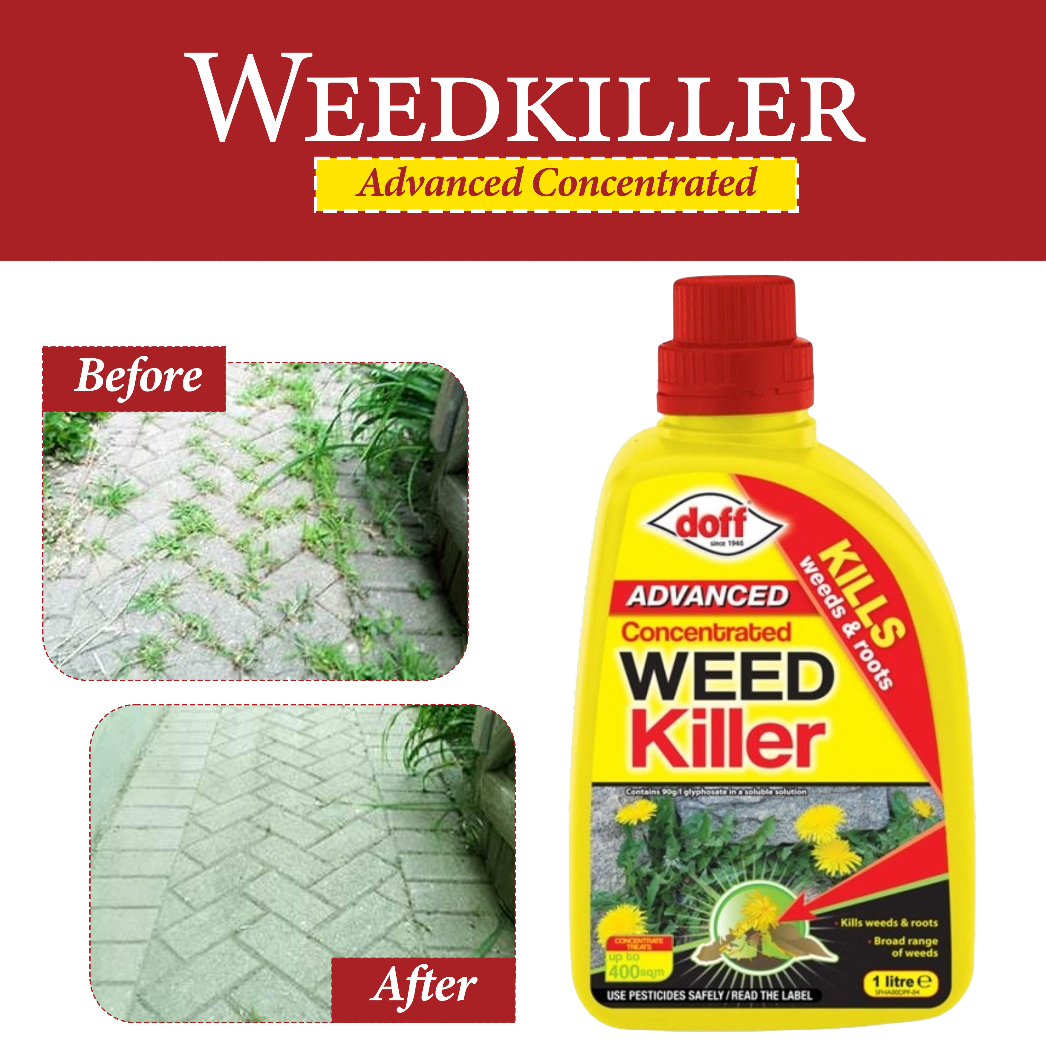 Doff Advanced Weedkiller Concentrate Powerful Glyphosate Based Root Killer 1L  Image 4