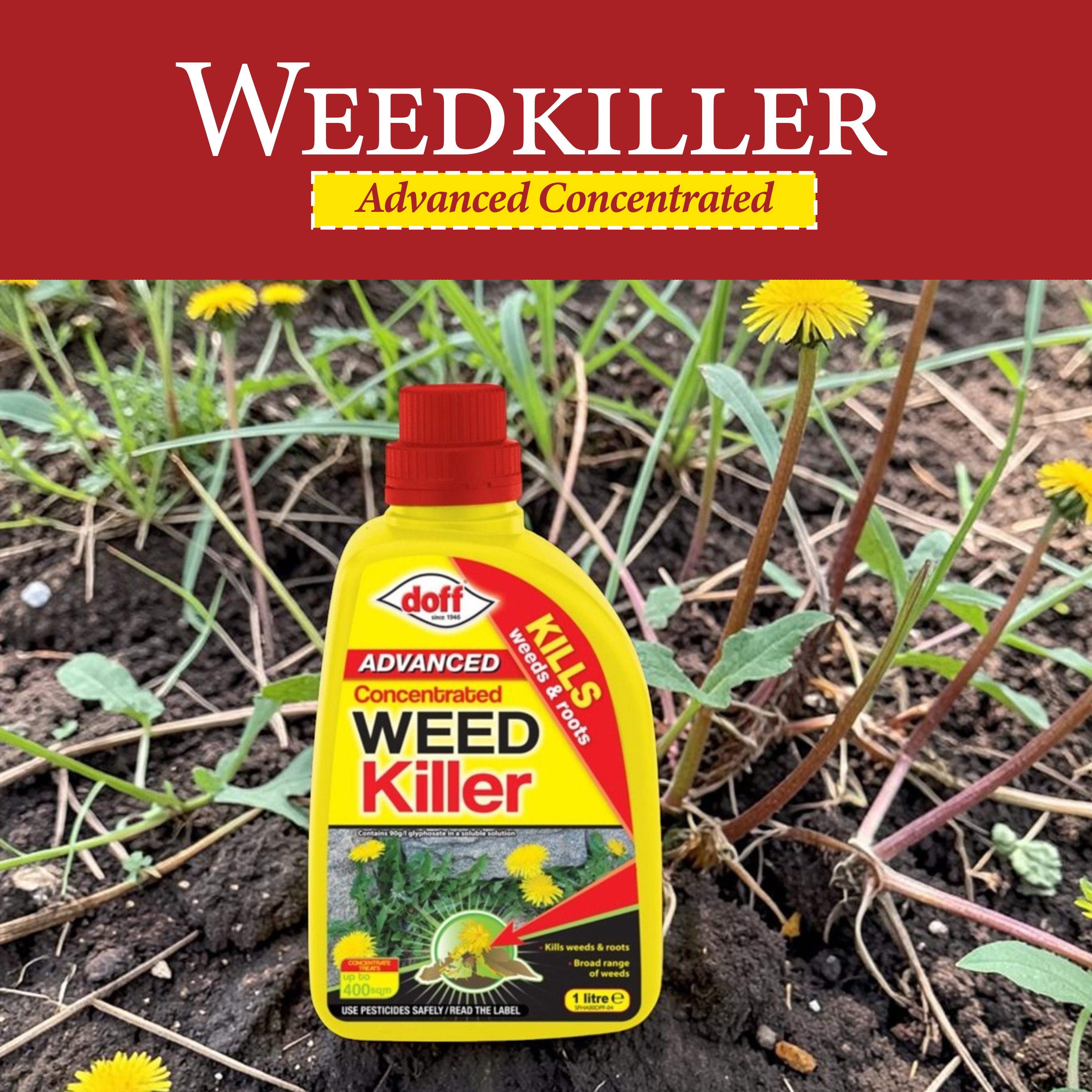 Doff Advanced Weedkiller Concentrate Powerful Glyphosate Based Root Killer 1L  Image 3