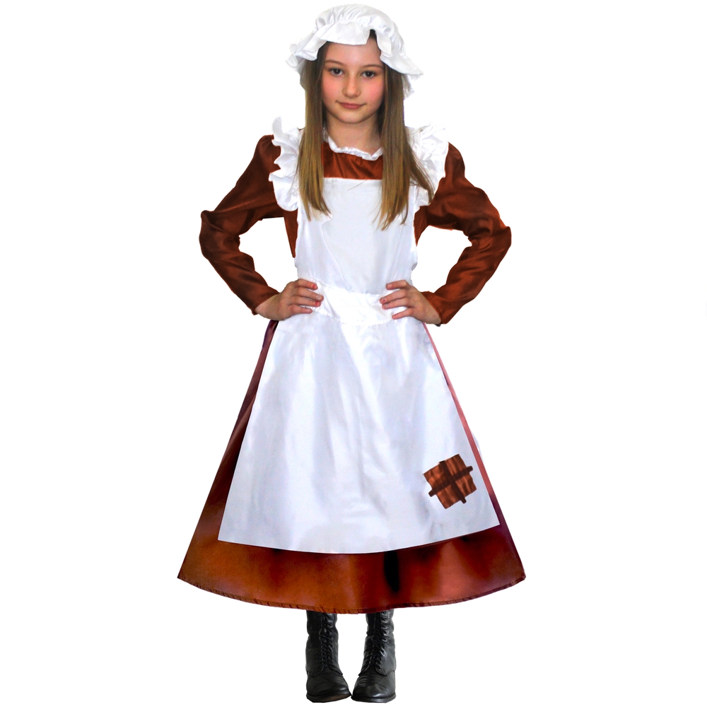 Child Victorian Maid Poor Girls Book Day Week Fancy Dress Costume Kids 5-12 lot