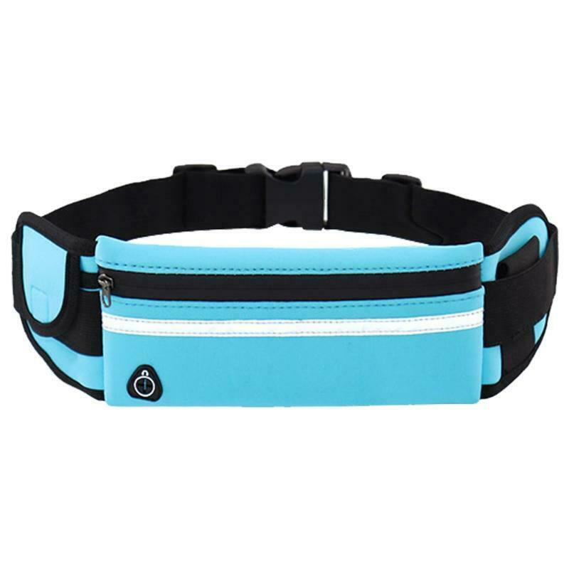 Blue Unisex Waist Belt Bum Bag Jogging Running Travel Pouch Keys Mobile Money 