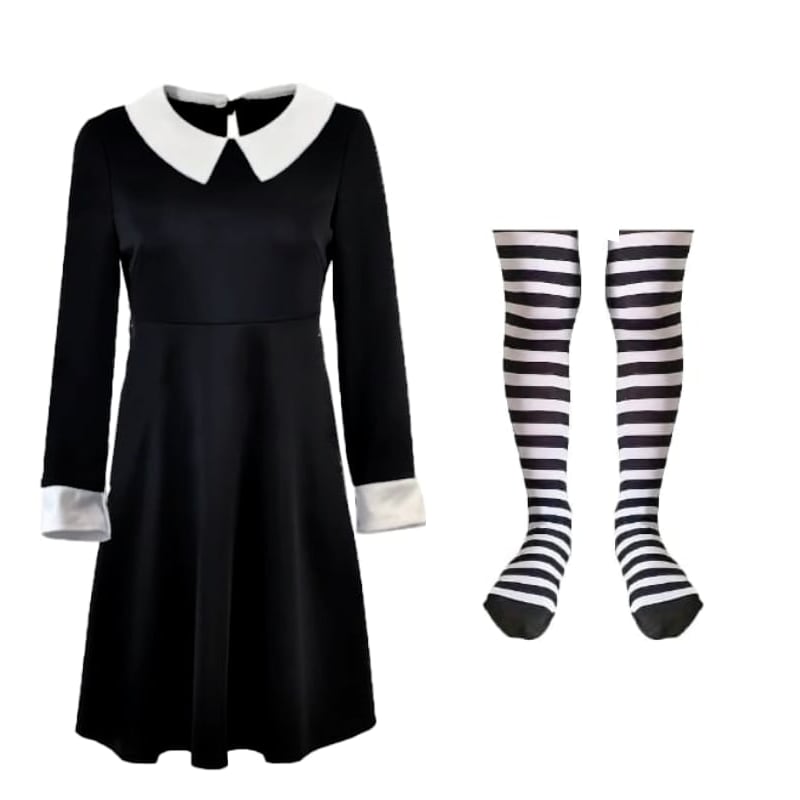 Girls Wednesday Fancy Dress Costume Halloween Book Week Kids - Picture 6 of 11
