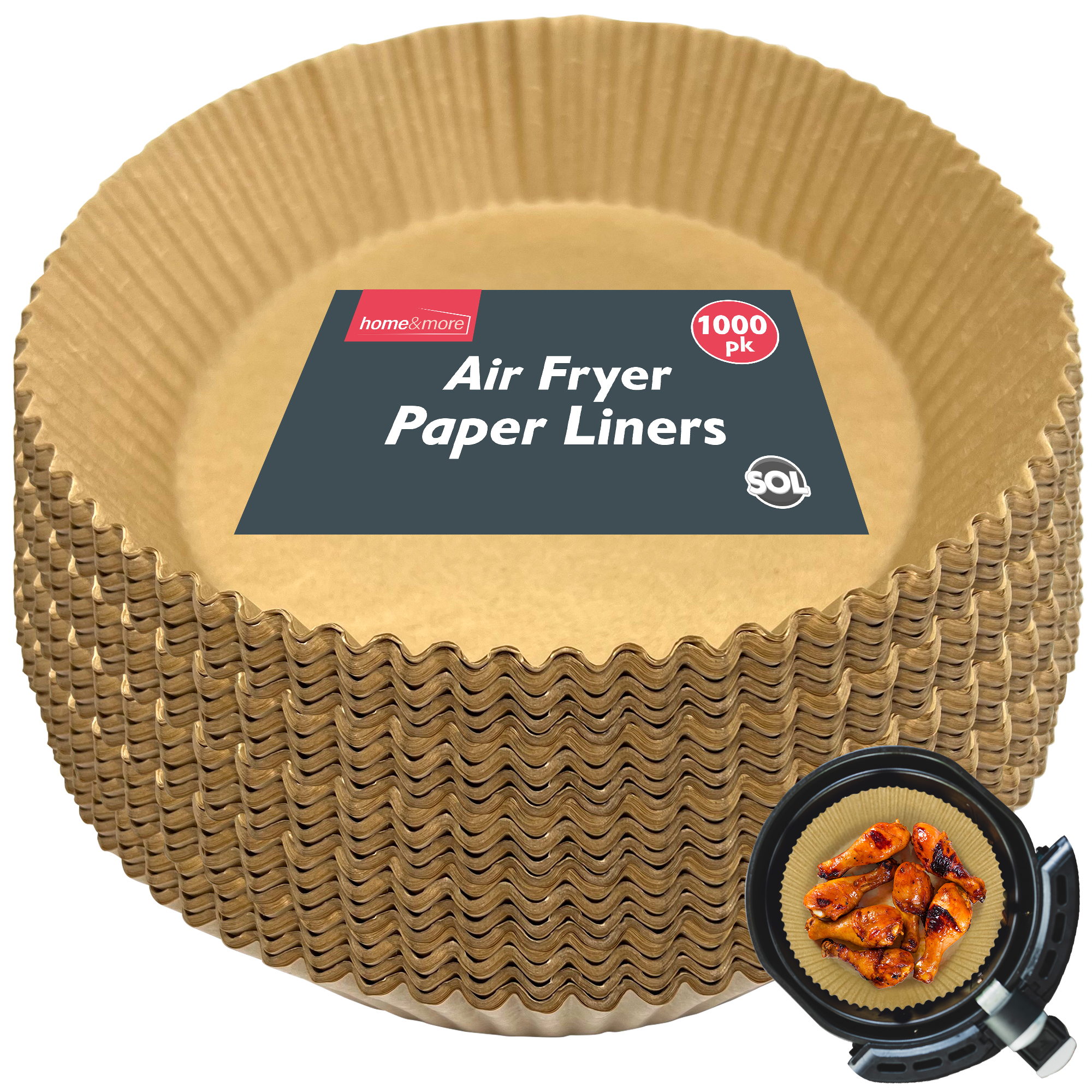 100pk Air Fryer Paper Liners Round - 6.5 Inch - Air Fryer Liners
