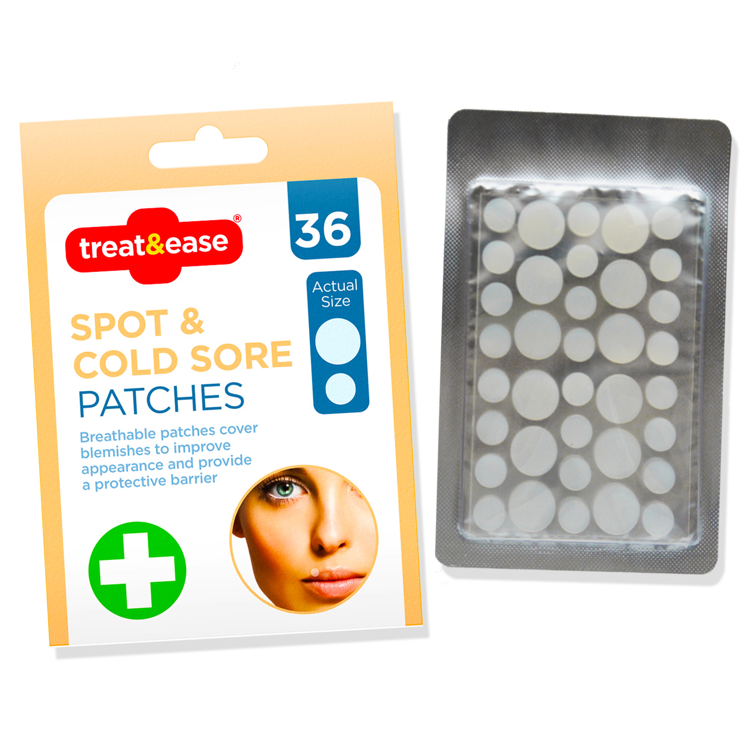 36pk Spot Cold Sore Patches Blemish Protective Cover Patch Breathable