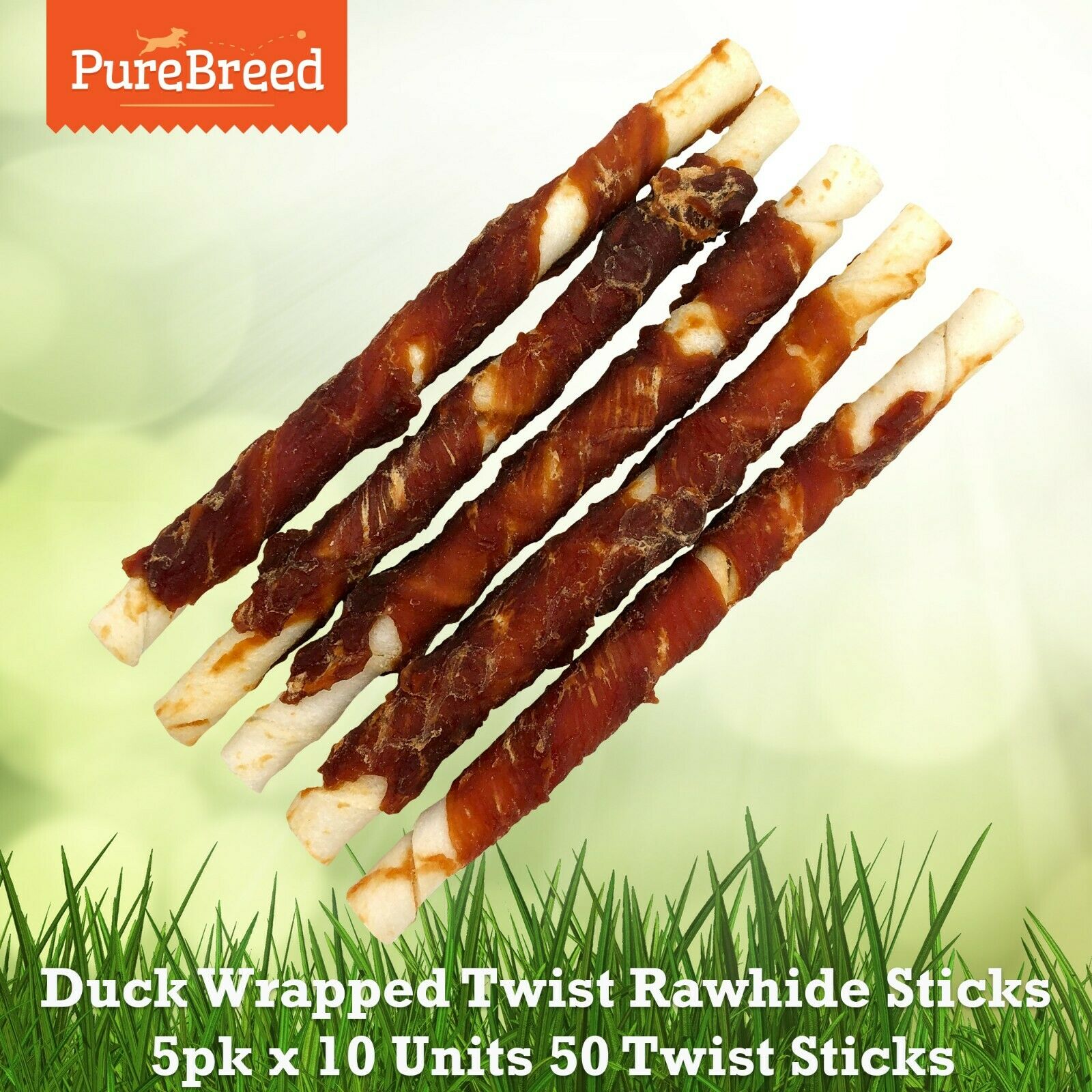 Dog Chews Treats Twist Rawhide Sticks Wrapped with Duck Meat Healthy