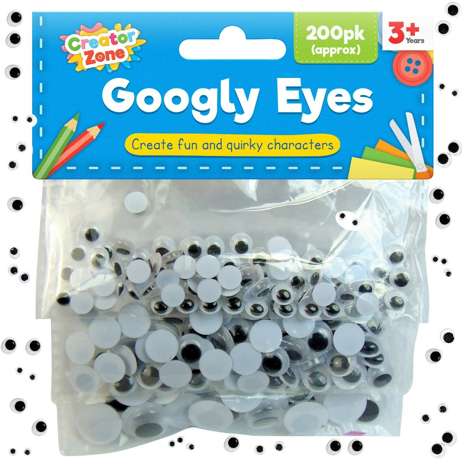 200400600 Self Adhesive Googly Eyes Stick On Eyes Arts Craft Mixed