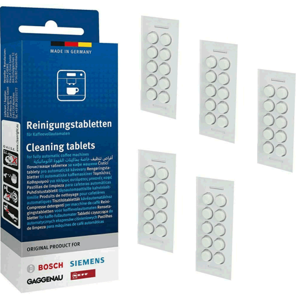 Espresso Coffee Machine Cleaning Tablets Tabs Fits Bosch Siemens Gaggenau Neff[5 Packs – 50 Tablets] –