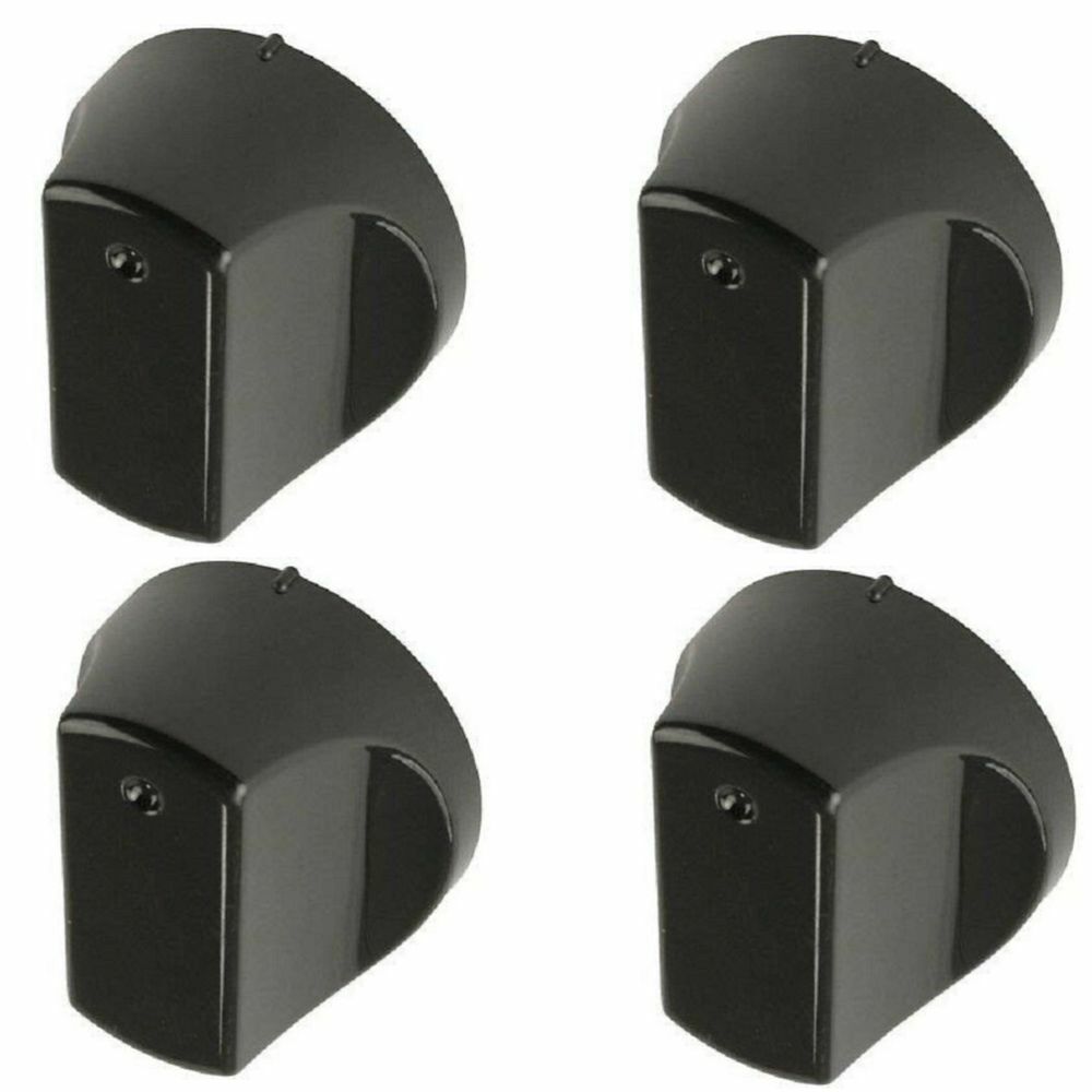 FITS HOTPOINT DH53K SH33K SH83CK UH53KS BLACK COOKER OVEN CONTROL KNOB 4 PACK – 101-IN-47823C