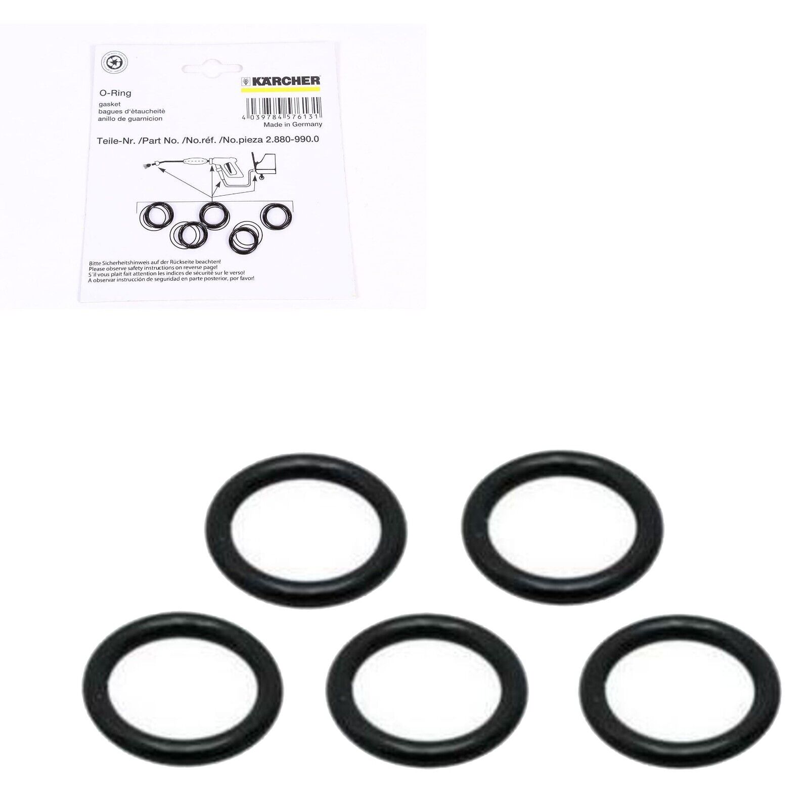 KARCHER PRESSURE WASHER Hose Lance Gun Rubber Seal Gaskets 28809900 2
