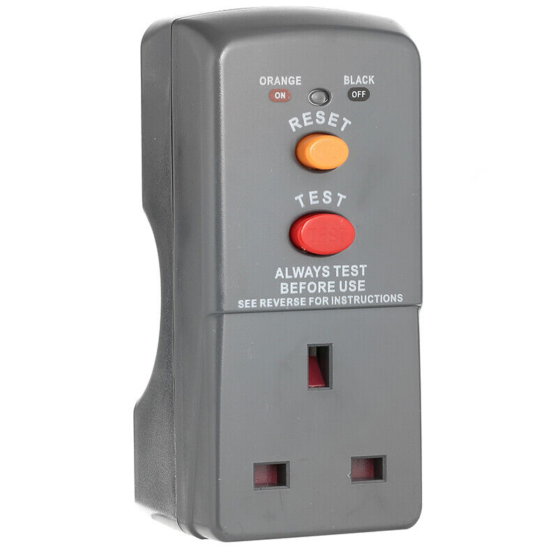 Rcd Mains Adaptor Double Pole Water Resistant Red Contact Break Switch Non-Latch –