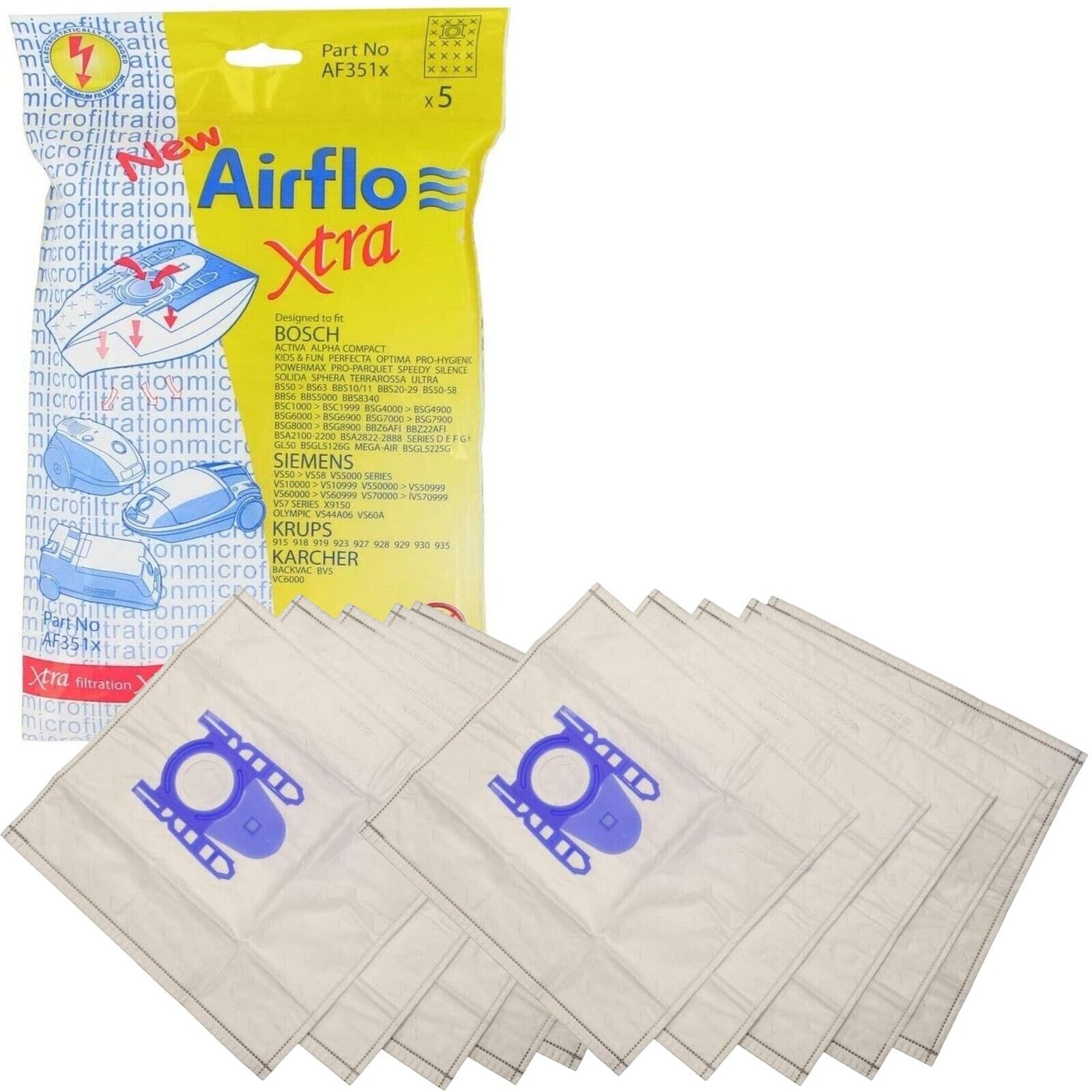 Bags For Bosch Siemens Krups Karcher Hotpoint Vacuum Cloth Dust Bags x 10 Pack –