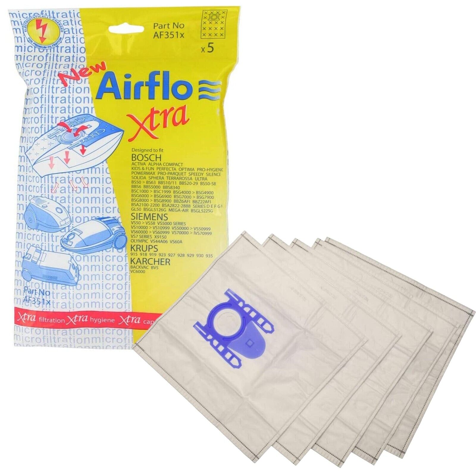 Bags For Bosch Siemens Krups Karcher Hotpoint Vacuum Cloth Dust Bags x 10 Pack –