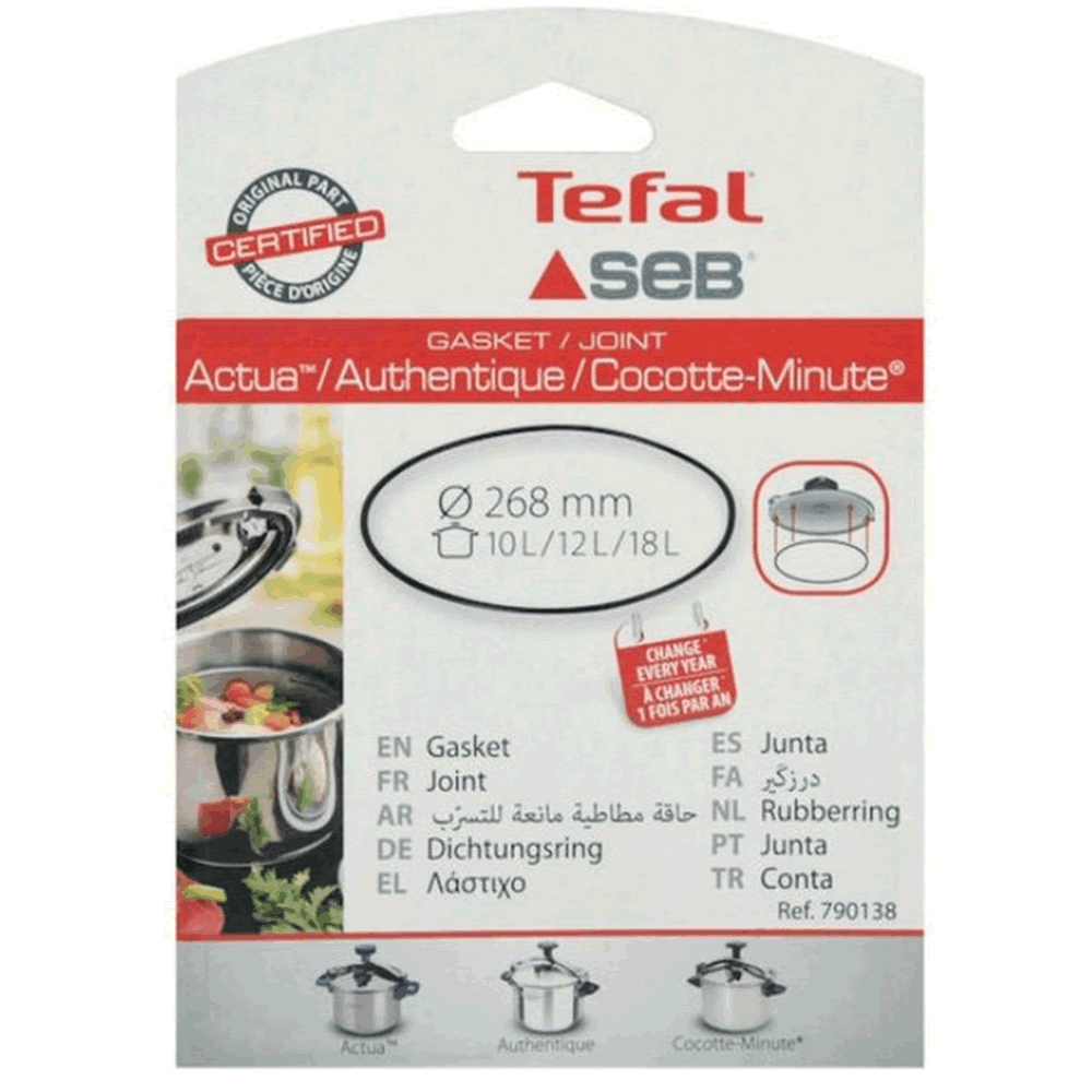 Genuine Original Tefal Pressure Cooker Sealing Ring Gasket, 268mm, 10L/12L/18L – 790138