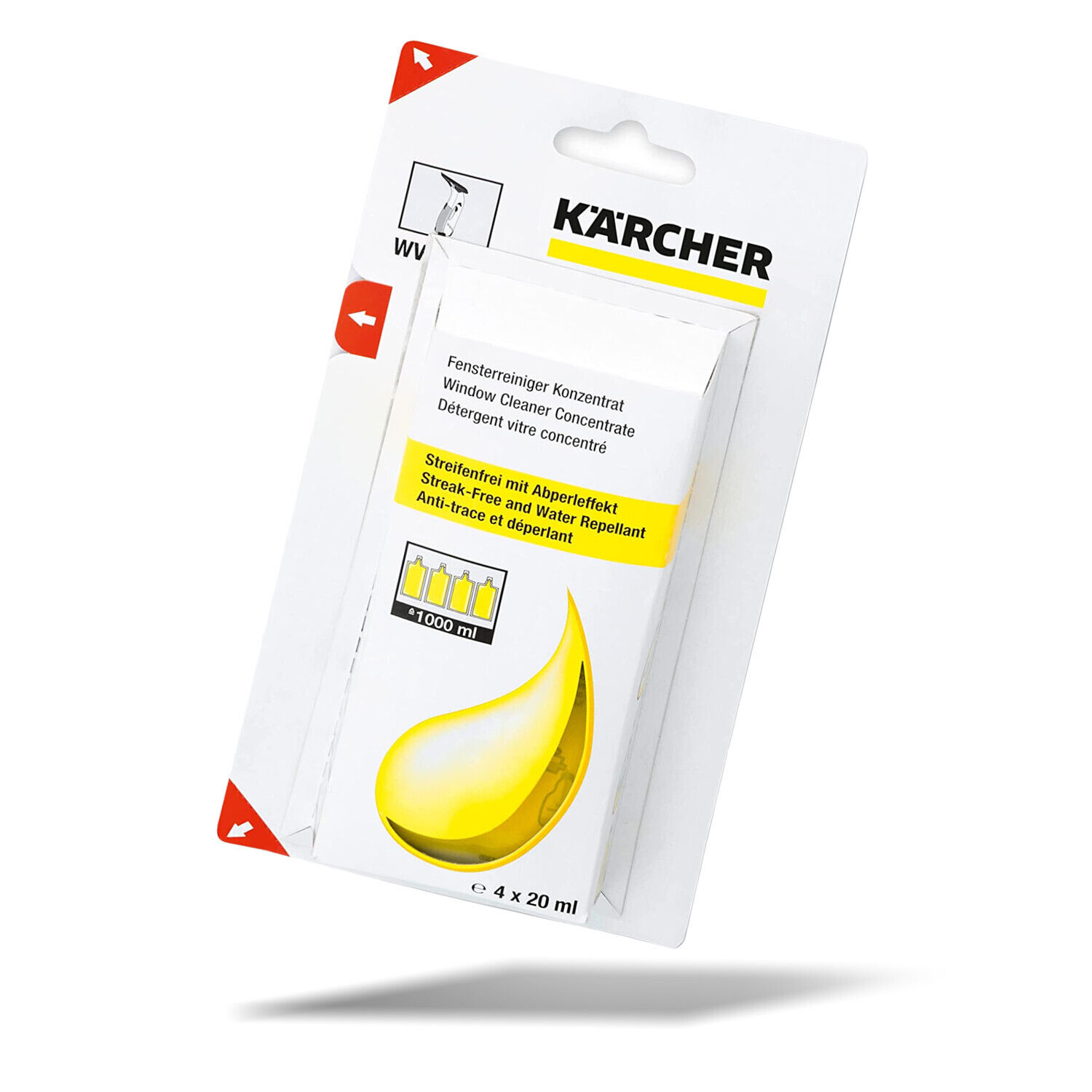 Concentrate For Karcher Window Vac Window Cleaner WV50 Pack of 4 x 20ml Genuine KAR62953020 – 62953020